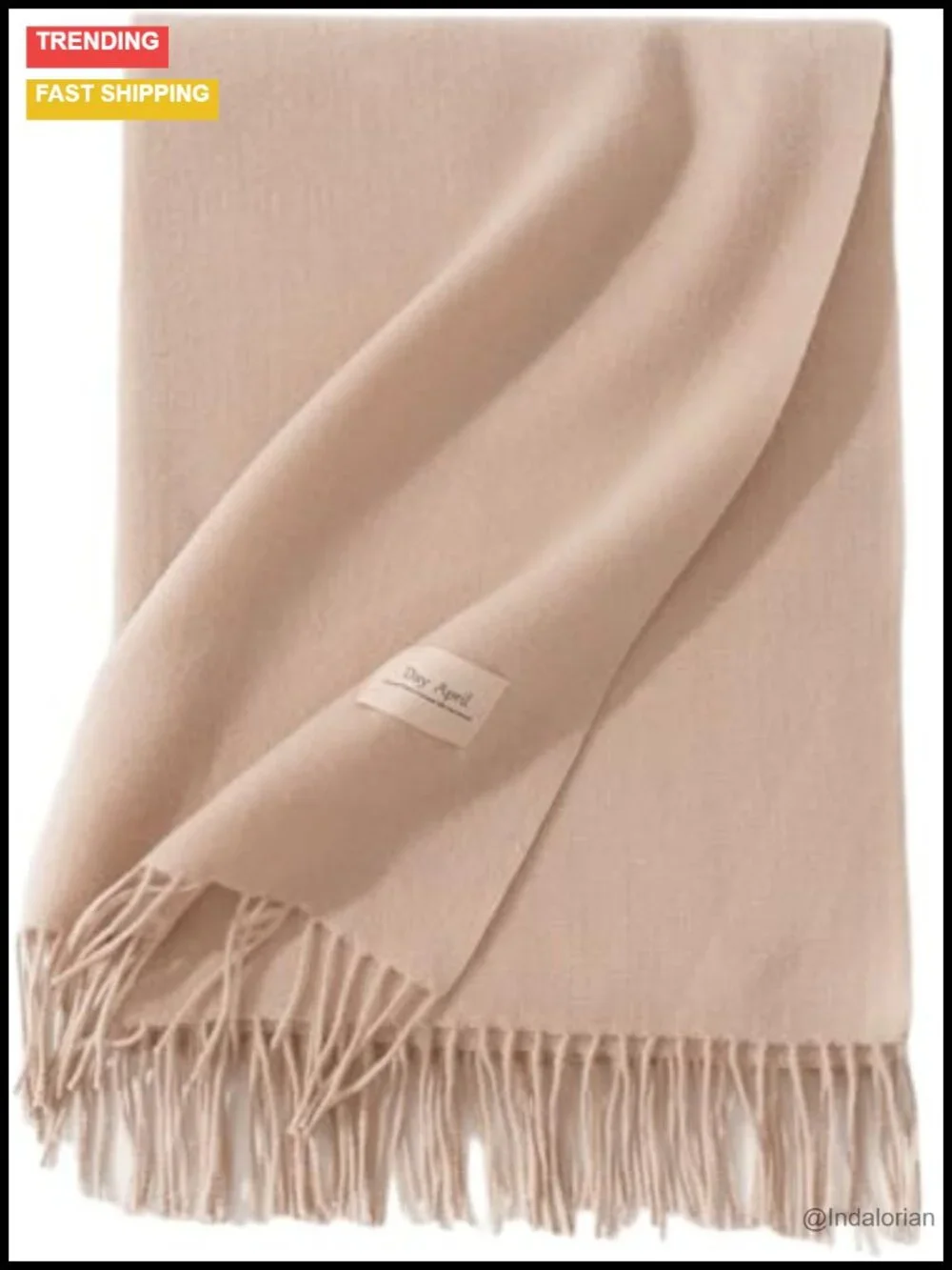 Soft Chunky Winter Scarf with Tassels Extra Long 80x18 Inches